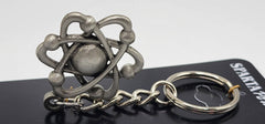 Atomic Atom Pewter Keychain