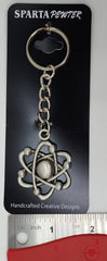 Atomic Atom Pewter Keychain