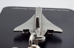 Concorde Supersonic Jet Airliner Pewter Keychain