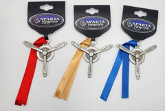 Adorno de cinta de peltre con motor de hélice radial de avión de la Segunda Guerra Mundial