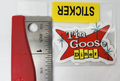 Pegatina en miniatura con el logotipo retro de Tin Goose Diner