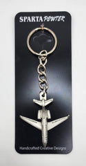 Bombardier Challenger 300 Jet Airplane Pewter Keychain
