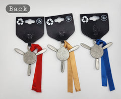 Adorno de cinta de peltre con motor de hélice radial de avión de la Segunda Guerra Mundial