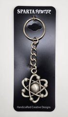 Atomic Atom Pewter Keychain