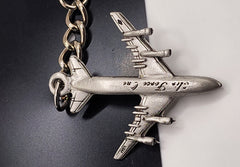 US Air Force One Jet Airplane Pewter Keychain
