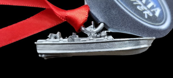 PT Boat 3D Pewter Ribbon Ornament