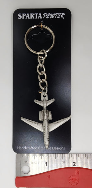 Bombardier Challenger 300 Jet Airplane Pewter Keychain