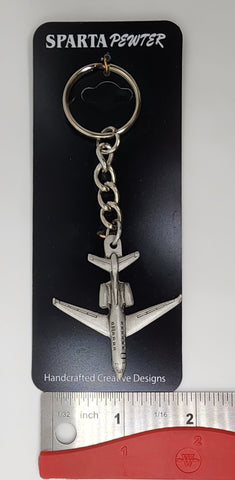 Bombardier Challenger 300 Jet Airplane Pewter Keychain