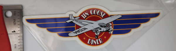 Pegatina grande con el logotipo de Tin Goose Diner Wing