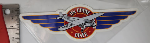 Pegatina grande con el logotipo de Tin Goose Diner Wing