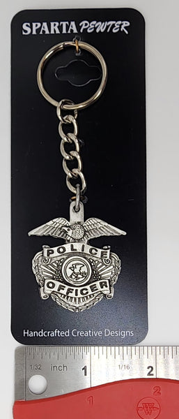 Police Officer Badge Keychain