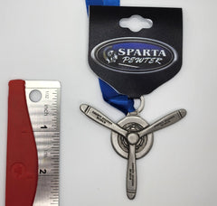 Adorno de cinta de peltre con motor de hélice radial de avión de la Segunda Guerra Mundial