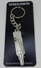 USS Gerald R. Ford-Class Aircraft Carrier 3D Pewter Ship Keychain