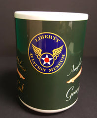 Taza de cerámica con diseño de nariz de B-25 Mitchell "Georgie's Gal" de la Segunda Guerra Mundial