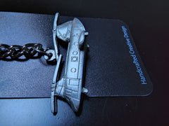 Llavero de peltre con el helicóptero Boeing Vertol CH-46 Sea Knight