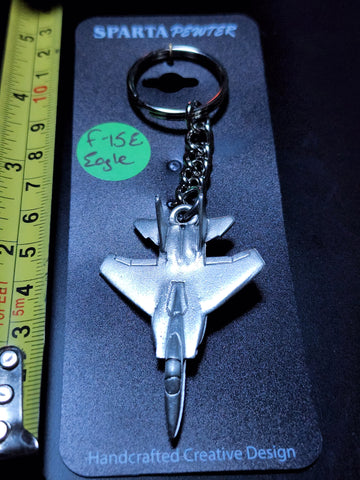 Llavero de peltre con el avión de combate McDonnell Douglas F-15E Strike Eagle