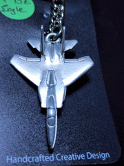 Llavero de peltre con el avión de combate McDonnell Douglas F-15E Strike Eagle