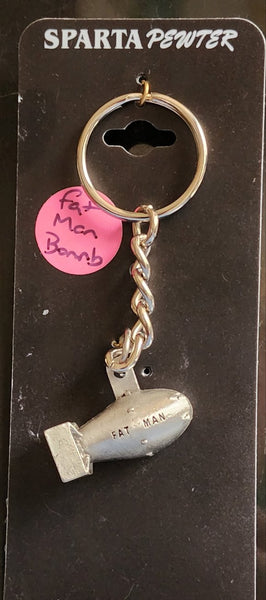 Llavero de peltre con bomba atómica en 3D de Fat Man