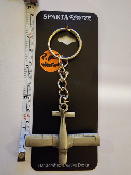 Llavero de avión de peltre Piper Warrior