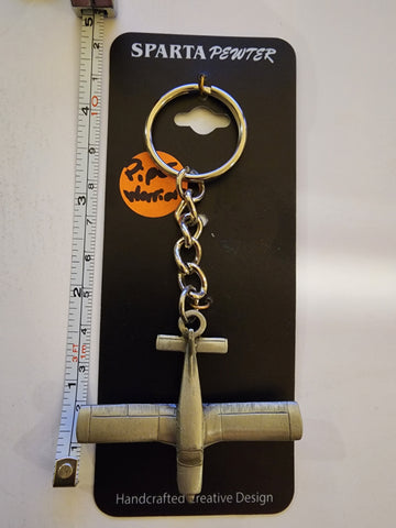 Llavero de avión de peltre Piper Warrior