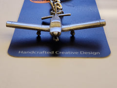 Llavero de avión de peltre Piper Warrior