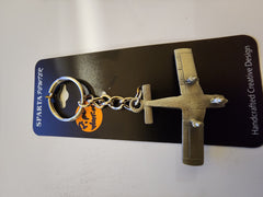 Llavero de avión de peltre Piper Warrior