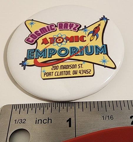 Pin de botón del Emporio Atómico Cosmic Rayz