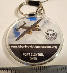 Llavero acrílico redondo con diseño de avión B-25 "Georgie's Gal" Helena (el diablo)