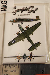 Imán con diseño de avión B-25 Georgie's Gal Line Art