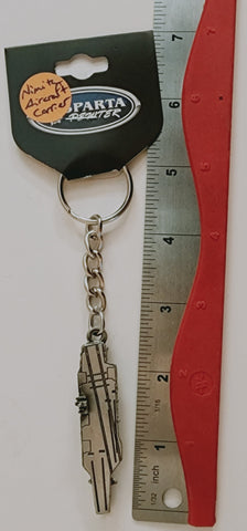 Llavero de peltre en 3D con el portaaviones de la clase USS Nimitz