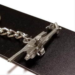 Llavero de peltre con forma de helicóptero Apache AH-64 de Boeing