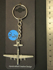 WWII Boeing B-29 Superfortress Pewter Airplane Keychain