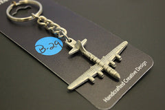 WWII Boeing B-29 Superfortress Pewter Airplane Keychain