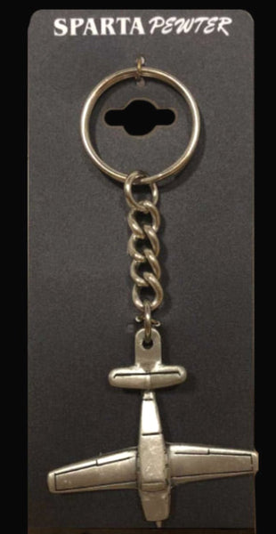 Llavero de avión de cola en V Beechcraft Bonanza V35B de peltre