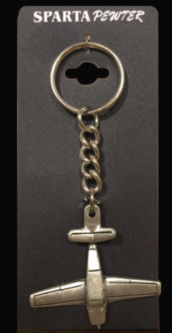 Llavero de avión de cola en V Beechcraft Bonanza V35B de peltre