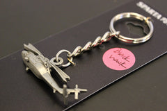 Llavero de peltre con el helicóptero Sikorsky UH-60 Black Hawk