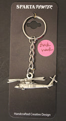 Llavero de peltre con el helicóptero Sikorsky UH-60 Black Hawk