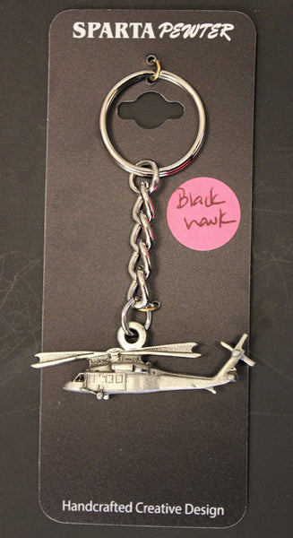 Llavero de peltre con el helicóptero Sikorsky UH-60 Black Hawk