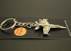 Llavero de peltre con el avión McDonnell Douglas F/A-18 Hornet de los Blue Angels