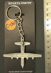 Llavero de peltre con el avión Lockheed C-130 Hercules