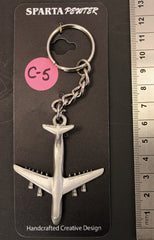 Llavero de peltre con forma de avión Lockheed C-5 Galaxy