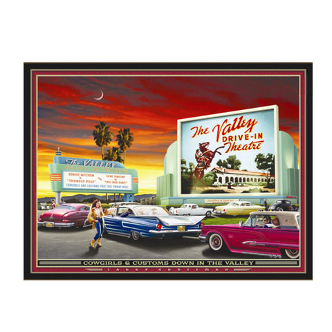 "Cowgirls & Customs Down in the Valley" 19 X 25 print by Larry Grossman