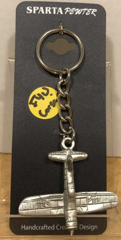 Llavero de peltre con el avión Vought F4U Corsair de la Segunda Guerra Mundial