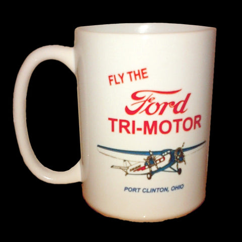 Taza de cerámica con el avión Ford Tri-Motor