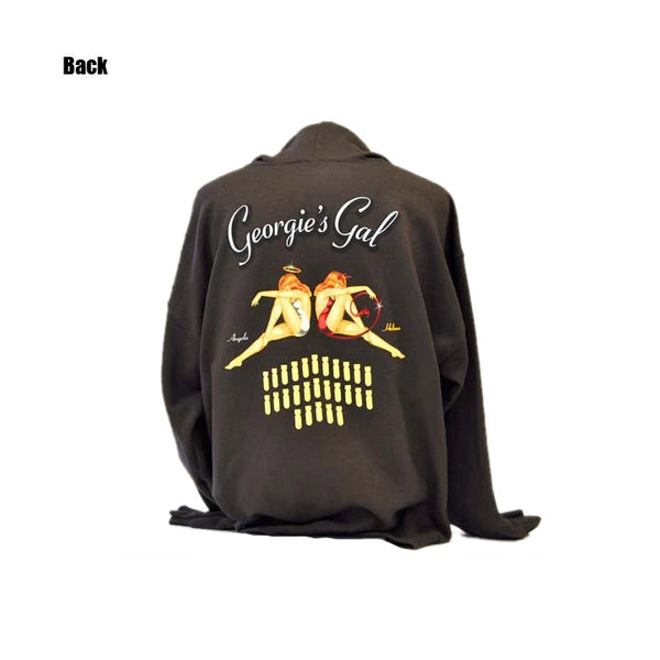 Sudadera con capucha y cremallera estilo aviador B-25 Mitchell de Georgie's Gal