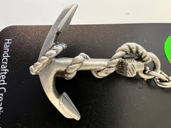 Llavero de peltre en 3D con ancla de barco