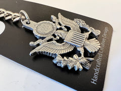 Llavero de peltre con logotipo del escudo en 3D del ejército de los Estados Unidos