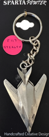 Llavero de peltre con el avión furtivo Lockheed F-117 Nighthawk