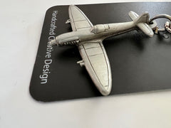Llavero de avión británico de peltre Supermarine Spitfire de la Segunda Guerra Mundial