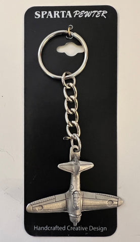 Llavero de peltre con el avión japonés "Zero" Mitsubishi A6M de la Segunda Guerra Mundial